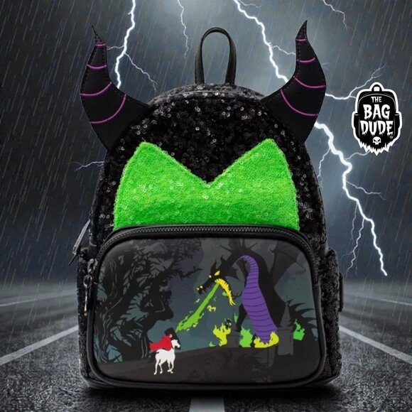 Loungefly Disney Maleficent Sequin Dragon Exclusive Mini Backpack